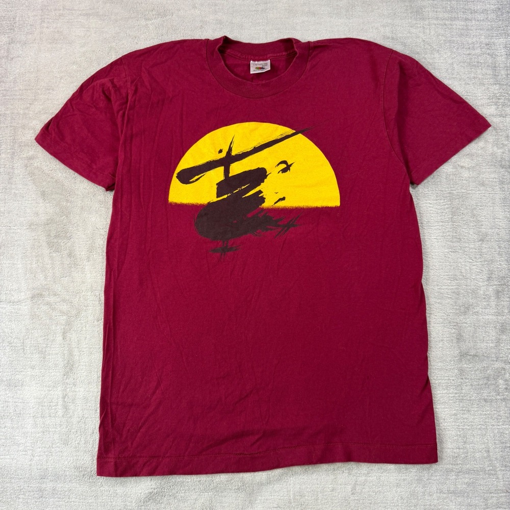 Miss Saigon Shirt Men Large Maroon Vintage 1988 Theatre Broadway Single Stitch